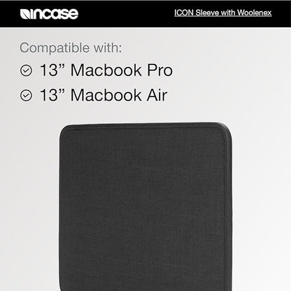 Incase ICON Sleeve with Woolenex - MacBook Air 13 inch M1, 2020, 2019, 2018 & MacBook Pro 13 inch 2019, 2018, 2017, 2016 Case - Fitted MacBook Case, Laptop Sleeve, Hard Cover, Durable (Blush Pink)