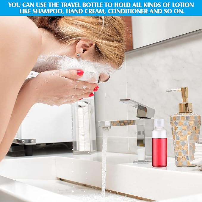 Eccliy 100 Pcs 3.4oz Small Travel Bottles Plastic Empty Squeeze Bottle Clear Refillable Shampoo Container with 5 Funnel for Liquids Cream Cosmetic Toiletries