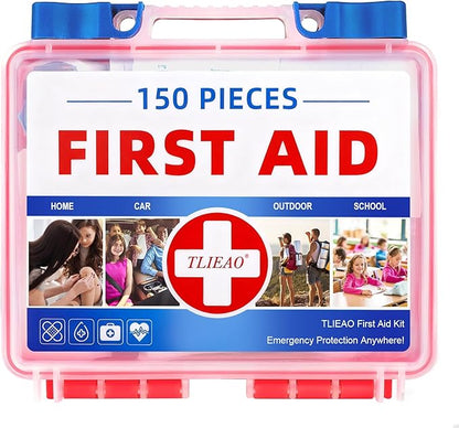 Mini First Aid Kit - 150 Pieces Emergency Medical Kit for Home, Car, Travel, Camping, Truck, Hiking, Sports, Office, Vehicle & Outdoor Emergencies