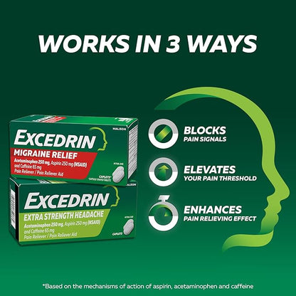 Excedrin Migraine Relief Caplets to Alleviate Migraine Symptoms - 200 Count