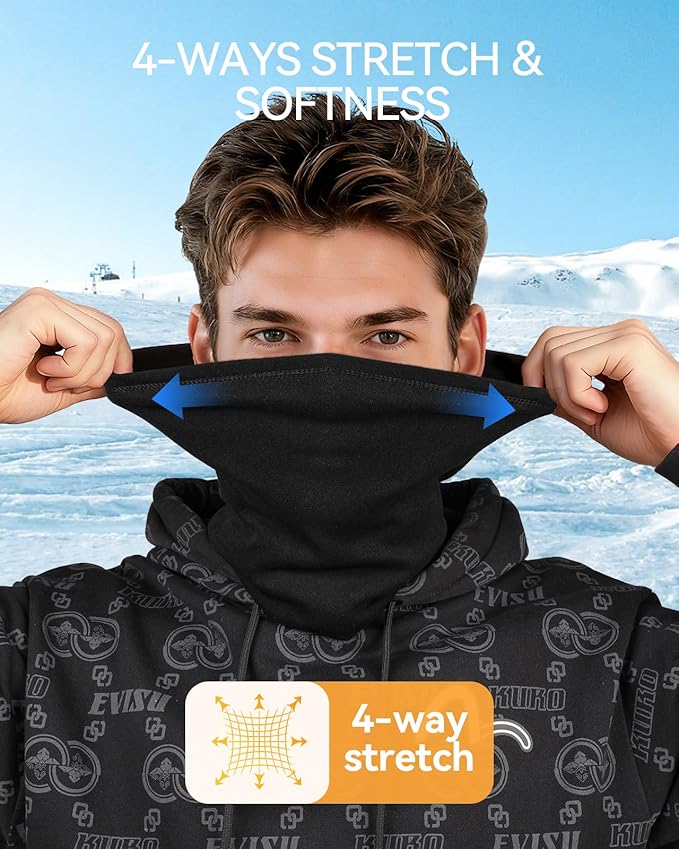 4 Pack Winter Neck Warmer, Neck Gaiter Ski for Men & Women, Soft Fleece Face Cover Mask Scarf for Cold Weather