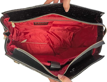 JKM & Company Rolling Laptop Bag for Women | Designer Wheeled Briefcase | Fits 13-17" Laptops | Office Travel Computer Case