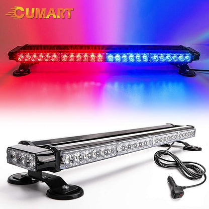 26.5" Red Blue 54 LED Rooftop Beacon Light Bar For Police Cops Firefighter Vehicles Work Truck Cars Emergency Warning Flashing EMS First Responder POV Strobe Light Traffic Advisor with Magnetic