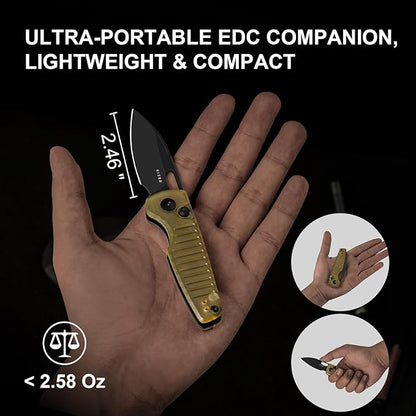Kizer Parakeet EDC Pocket Knife, 2.46" Nitro-V Blade Folding Knife with PEI Handle, Thumb Hole Opener Small EDC Knives for Men Women Camping Hunting V2706A1