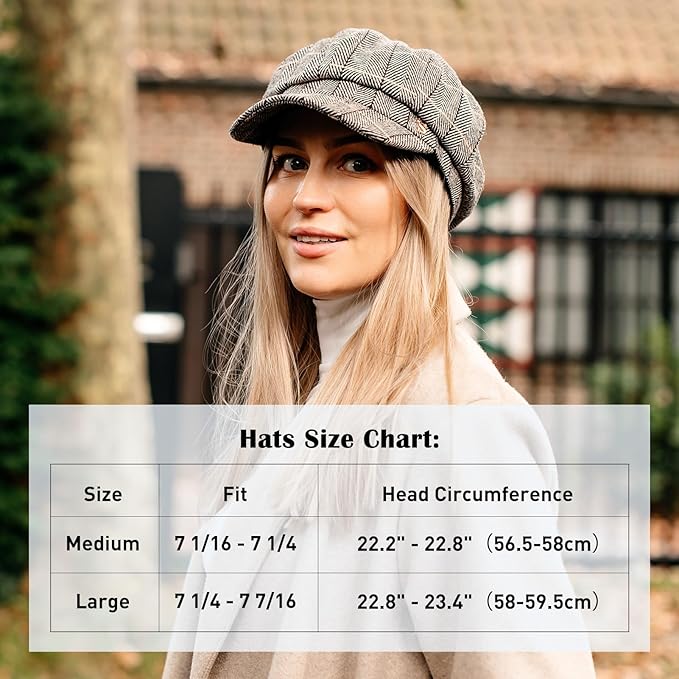 Comhats Wool Fashion Newsboy Hats for Women Winter Warm Pageboy Cabbie Cap Beret