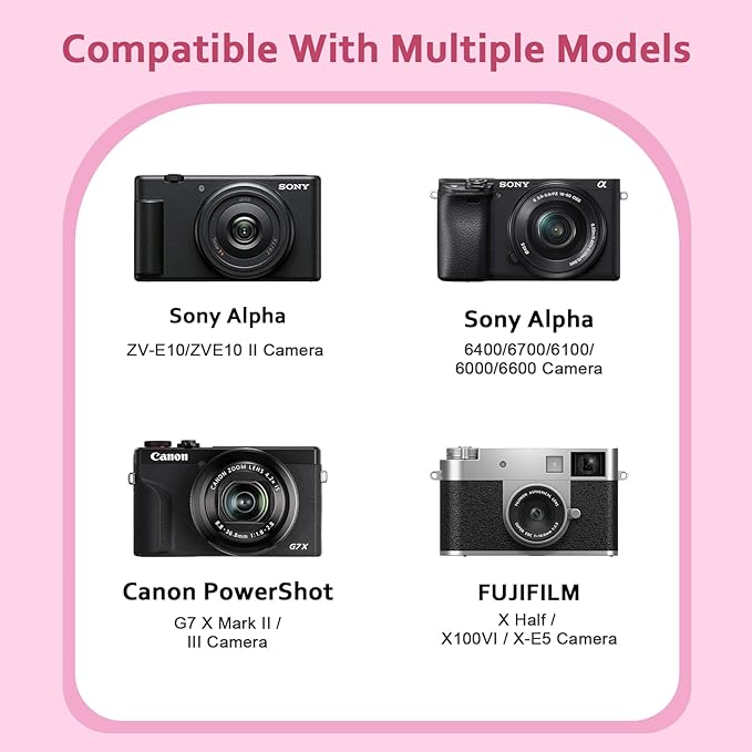 XANAD Hard Case for Sony a6400/a6700/a6100/a6000/ZV-E10/ZVE10 II/RX100 VII or Fujifilm X100VI / X100V Digital Camera (Pink)