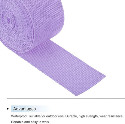 MECCANIXITY Lightweight Polypropylene Webbing Strap 2" 5 Yard Backpack Strapping Band Lavender Purple for Outdoor Luggage Cargo Straps