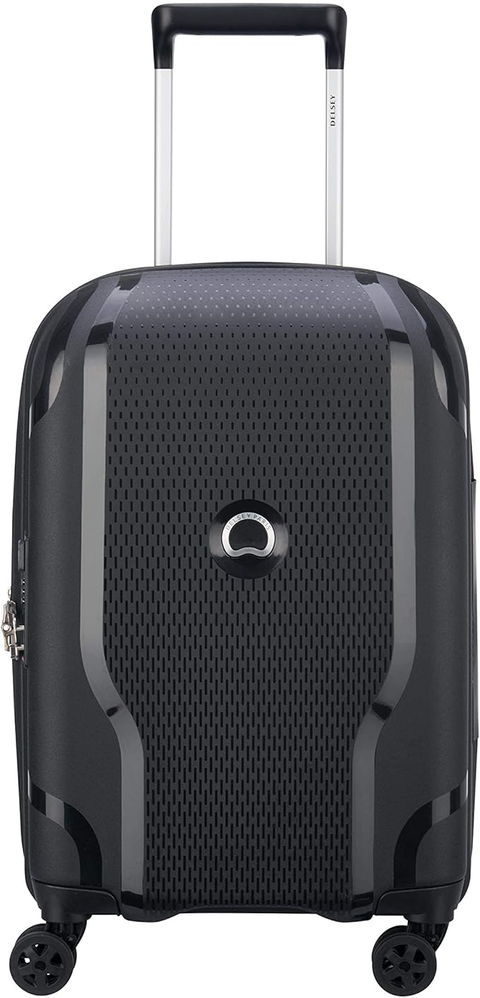 DELSEY PARIS Clavel Hardside Expandable Luggage with Spinner Wheels, Black, Carry-On 19 Inch