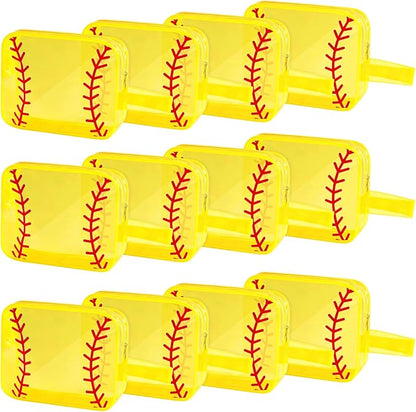 12 PCS Softball Cosmetic Bags Softball Gift Accessories Bags Goodie Snack Makeup Pouch Bag Waterproof Clear PVC Travel Bag with Zipper for Girls Valentine Team Gifts Player Sport Party Favors