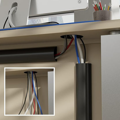 D-Line Half Round Cord Hider, Patented Cable Cover, Hide TV Wall Mount Wires, Raceway for Cords, Decorative Wire Covers, Paintable, Adhesive Cable Concealer, 2in W x 1in H x 39in L, Black
