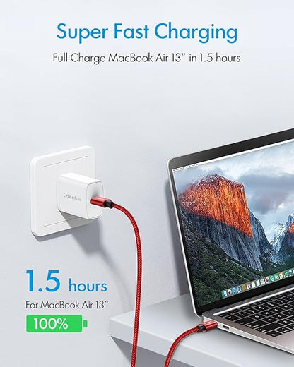 CLEEFUN Short USB C to USB C Cable 60W, USBC to USBC, [5-Pack, 1 ft] Type C to C Charger Cord Fast Charging for iPhone 16 15 Pro Max/Plus, for Samsung Galaxy S25 S24 S23, for iPad/MacBook Pro/Air