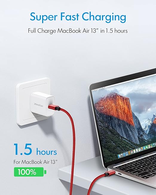CLEEFUN USB C to USB C Cable 60W, USBC to USBC, [5-Pack, 6 ft] Type C to C Charger Cord Fast Charging for iPhone 16 15 Pro Max/Plus, for iPad/MacBook Pro/Air, for Samsung Galaxy S25 S24 S23