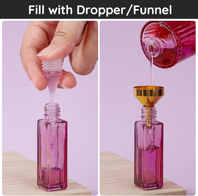 Segbeauty 8pcs 5ml Perfume Refill Tool Making Kit, Plastic Blue Purple Perfume Dispenser Decanter Kit with Pump Dropper for Atomizer Sprayer, Extractor Transfer Tool 0.17oz for Travel Cologne Bottle