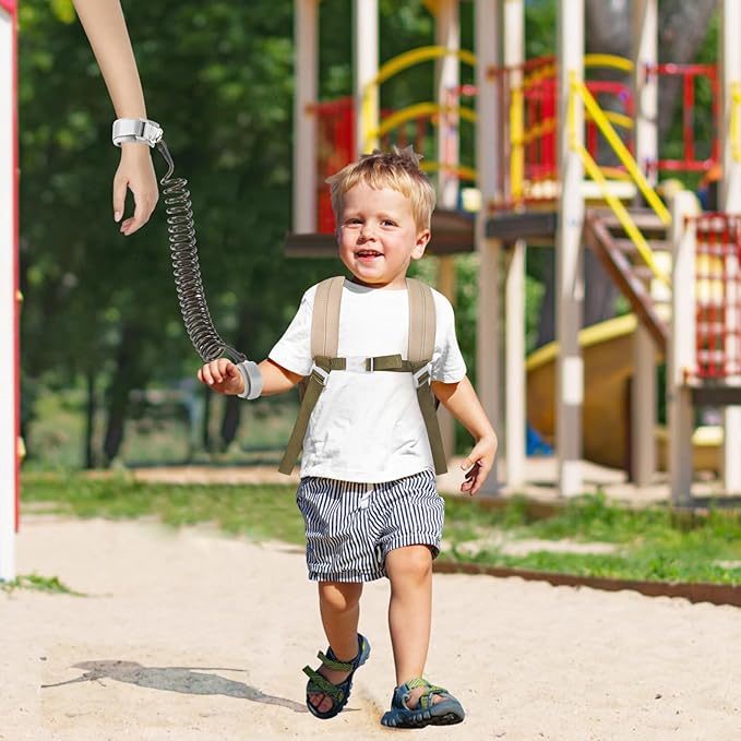 Accmor Toddler Leash Backpack, Cute Excavator Bag with Anti Lost Wrist Link, Children Safety Walking Harness Kids Travel Essential Mini Rucksack Back Pack with Strap Tether for Baby Boys