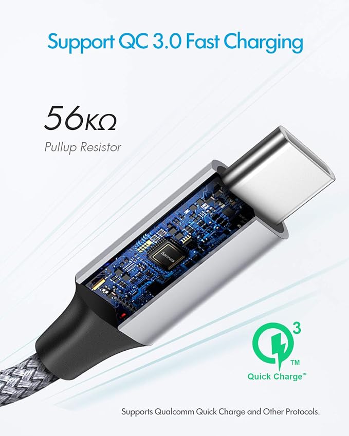 Baiwwa Long USB C Cable 15ft, USB A to Type C Cable Charger Cord Premium Nylon Braided for iPhone 16 15 Series Samsung Galaxy Note Tab, Moto, LG, Pixel and More USB C Smartphone & Tablet
