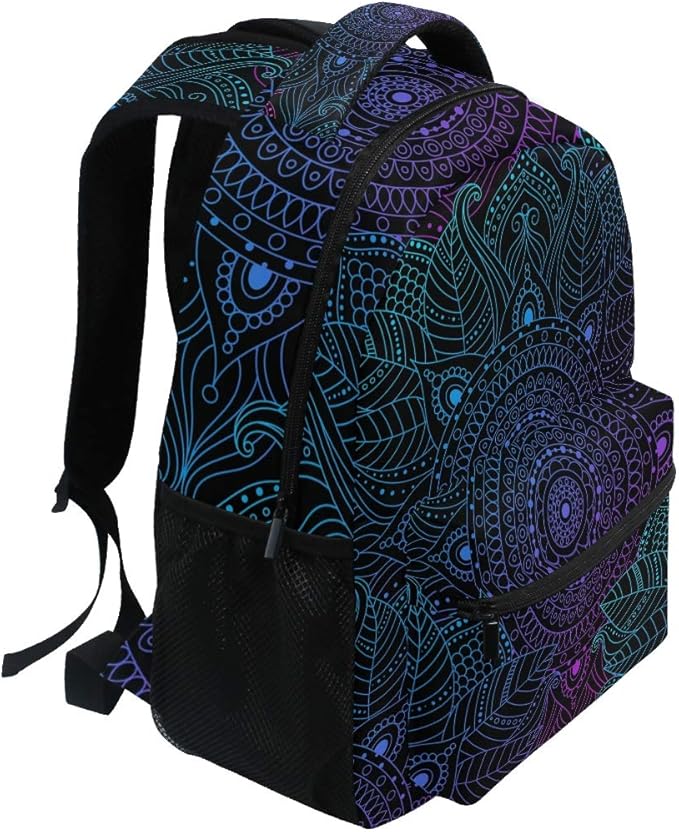 ALAZA Art Arabesque Mandala Boho Ethnic Bohemian Large Backpack Personalized Laptop iPad Tablet Travel School Bag with Multiple Pockets