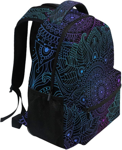 ALAZA Art Arabesque Mandala Boho Ethnic Bohemian Large Backpack Personalized Laptop iPad Tablet Travel School Bag with Multiple Pockets