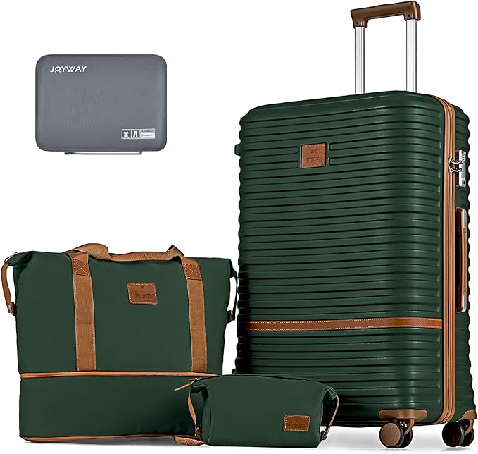 Joyway 28 Inch Luggage with Spinner Wheels, Lightweight Hard Shell Large suitcase, 3 Piece Luggage Sets with TSA Lock, Green