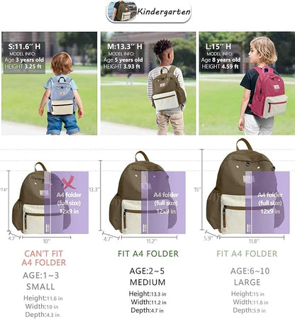 Toddler Backpack for Boys 2-5: Preschool Kindergarten 13" Daycare Backpacks Fit A4 Folder