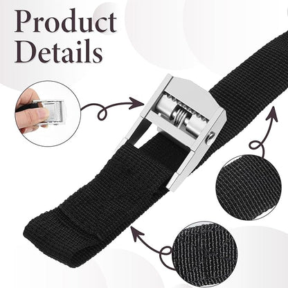 15 Pack Lashing Straps 1" x 6.5 Ft Tie Down Straps with Adjustable Cam Buckle Packing Strap Heavy-Duty for Cargo, Luggage, Motorcycles, Truck, Car Roof Rack, Black