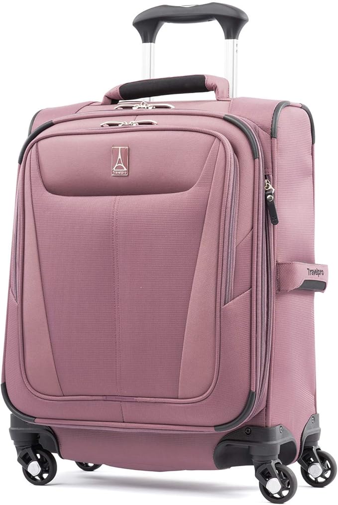 Travelpro Maxlite 5 Softside Expandable Carry on Luggage with 4 Spinner Wheels, Lightweight Suitcase, Men and Women, International, Dusty Rose Pink, Carry on 19-Inch