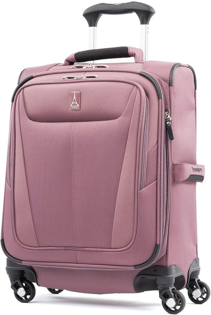 Travelpro Maxlite 5 Softside Expandable Carry on Luggage with 4 Spinner Wheels, Lightweight Suitcase, Men and Women, International, Dusty Rose Pink, Carry on 19-Inch