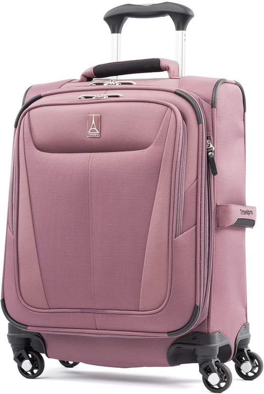 Travelpro Maxlite 5 Softside Expandable Carry on Luggage with 4 Spinner Wheels, Lightweight Suitcase, Men and Women, International, Dusty Rose Pink, Carry on 19-Inch