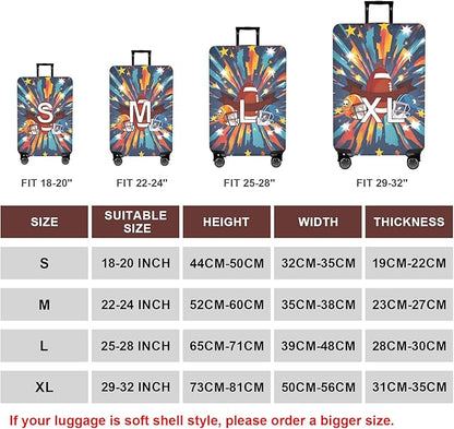 WUJIAONIAO Travel Luggage Cover Baggage Suitcase Cover Protector Skins 18-32 Inch (Rugby, L (for 25-28 inch luggage))