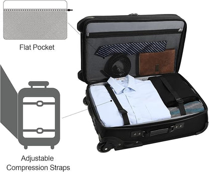 Modoker Rolling Garment Bag with Wheels Luggage for Suits with Wheels Wheeled Garment Bag for Travel 2 in 1 Rolling Duffel Bag, Black