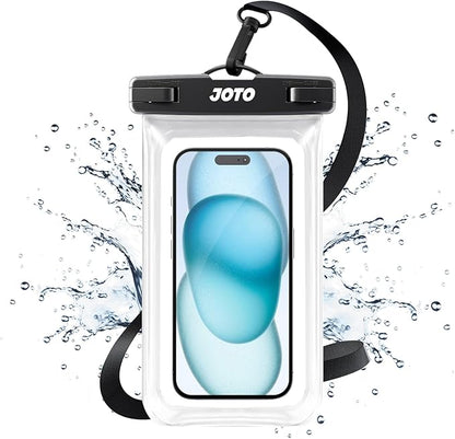 JOTO Up to 7" Universal Waterproof Phone Case for iPhone 17 Air 16 15 14 13 12 11 Plus Pro Max, IPX8 Cellphone Dry Bag XR X SE, Galaxy S23 S22 S21 S20+ S20 S10 Plus Note, Pixel -Clear