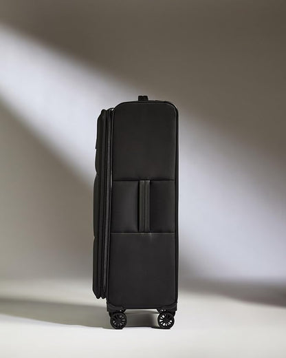 ANTLER - Soft Stripe Large Luggage - 31" Softside Suitcase, Durable, Lightweight & Expandable, 4 Spinner Wheels - Adjustable Handle, TSA Lock, Black