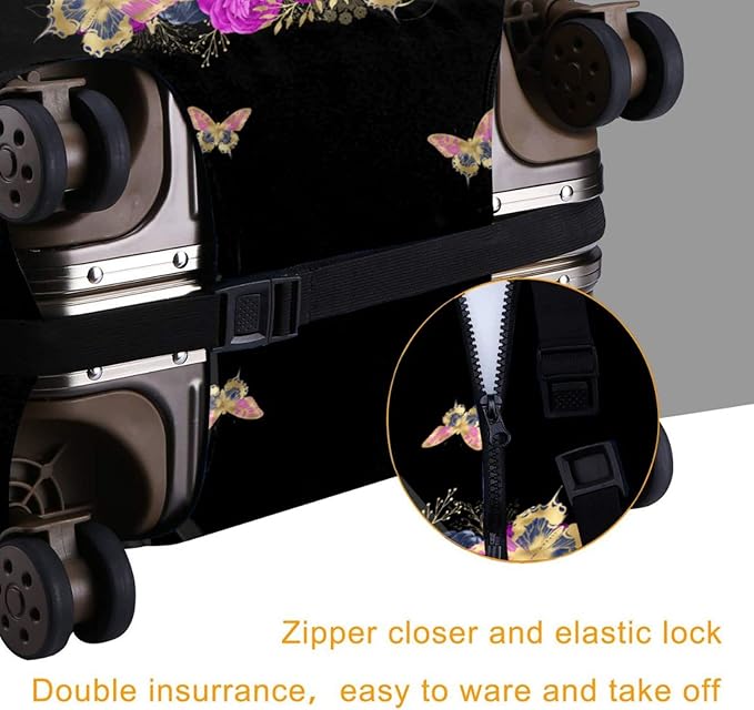 Travel Suitcase Protector Light skin african american Elastic Protective Washable Luggage Cover With Concealed Zipper Suitable For 18-32 Inch (M (for 22--24 inch luggage))
