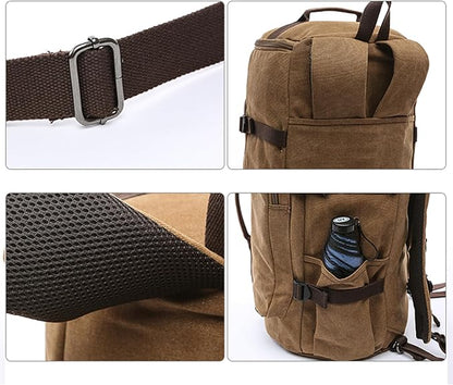 IT'SCARL Large backpack for men,Travel backpack,Carry on, Canvas big bag,Work back pack(khaki)