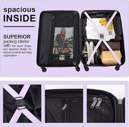 Travelhouse Luggage Sets, Expandable Hardside Suitcases 24in/28in, Carry on 20in,3 Piece Set Travel Luggages Clearance with Double Spinner Wheels TSA Lock Lightweight