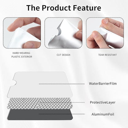Owfeel RFID Blocking Secure Credit Card Sleeves Pack Of 15 Contactless Card Protection Holders Credit Card ID Anti Theft WaterProof Protector- Silver