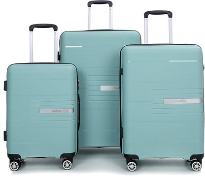 Travelhouse Luggage Sets, Expandable Hardside Suitcases 24in/28in, Carry on 20in,3 Piece Set Travel Luggages Clearance with Double Spinner Wheels TSA Lock Lightweight (Green-1206)