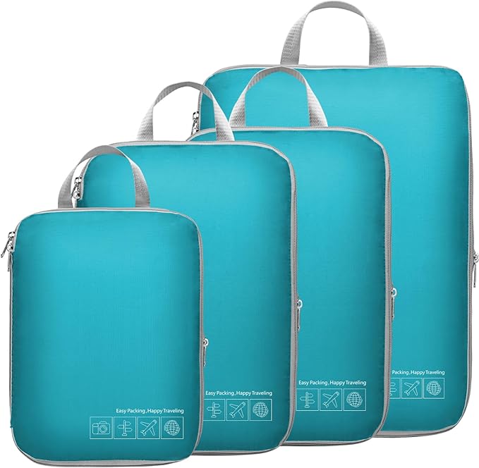 Cambond Compression Packing Cubes for Travel Women - Expandable Travel Bags Luggage Organizers Travel Essentials Compression Cubes for Travel Carry on Suitcases Organizer