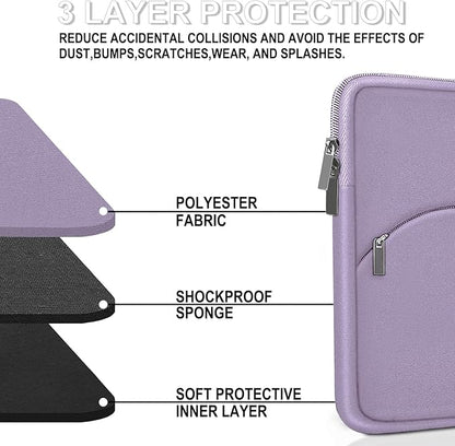 Laptop Sleeve Case 15.6 inch, Durable Portable Monitor Protective Cover with Front Pocket, Traveling Laptop Case Compatible for HP, Dell, Asus, Lenovo, Lavender