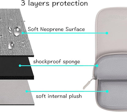MOSISO Laptop Case 16 inch, 15-15.6 inch Laptop Sleeve Bag Compatible with MacBook Pro 16, HP, Acer, Dell, Lenovo, ASUS, Neoprene Carrying Computer Bag with Handle&Detachable Small Case, Stone Gray