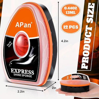 Loopeer 12 Pcs Shoe Shine Sponge Bulk, Instant Leather Shoes Shiner Care for Boots, Leather Accessories Quick Cleaning