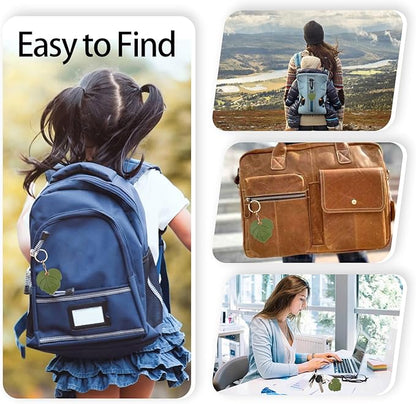 Leather Keychain Case Holder Compatible with Apple AirTag, GPS Airtag Keychain Finder Tracker with Key Ring, Anti-Scratch Protective Air Tag Cover