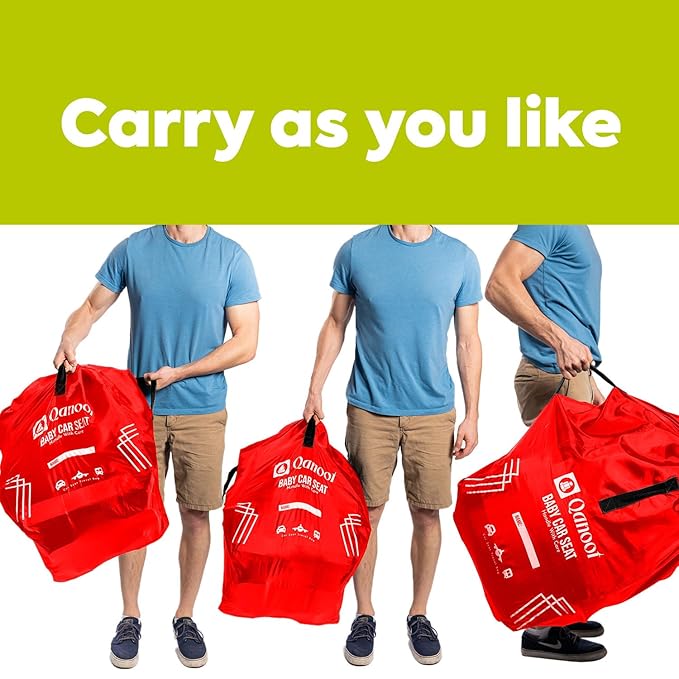 Infant Car Seat Travel Bag for Airplane - Durable Gate Check Bag for Car Seats that fits easily on Convertible Car Seats, Infant Carriers & Booster Seats (Hand Carry Bag, Red)