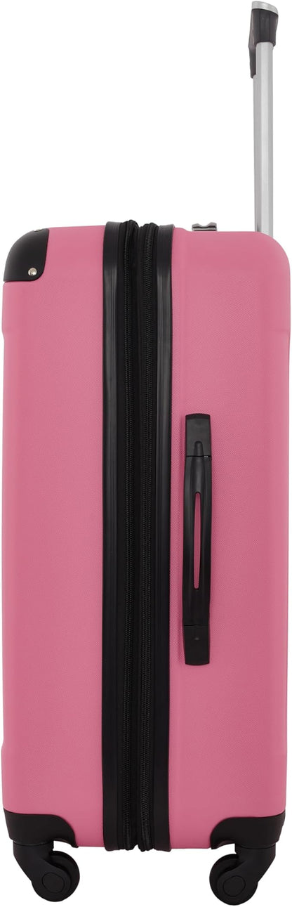Travelers Club Chicago Hardside Expandable Spinner Luggage, Hot Pink, 5 Piece Set