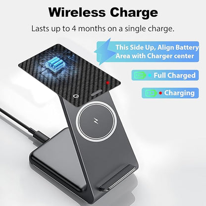 [Apple MFi Certified] Wallet Tracker Card with Apple Find My (iOS Only) Rechargeable Air Tracker Tags Bluetooth Wallet Finder IP68 Waterproof GPS Tracker Item Finder for Keys, Bags, Passport Black