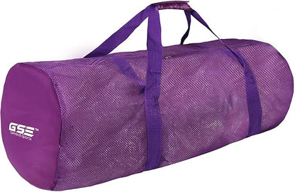 Purple Heavy-Duty Large Mesh Sports Duffle Bag, Dry Bag, Diving Equipment Scuba Bag with Zipper. Great for Gym Workout, Sport Balls Storage, Scuba Gear, Snorkeling, Water Sports and Travel