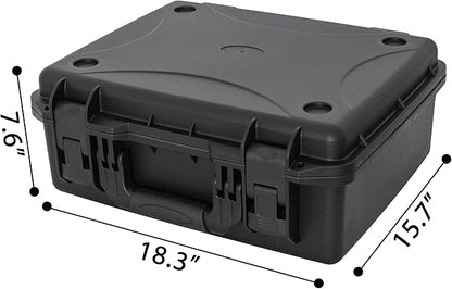 Hard Case with IP67 Waterproof Shockproof Tool Box for Microphone, Drones, Camera, Equipments, Portable Storage Case, 18.3 x 15.7 x 7.6 Inch