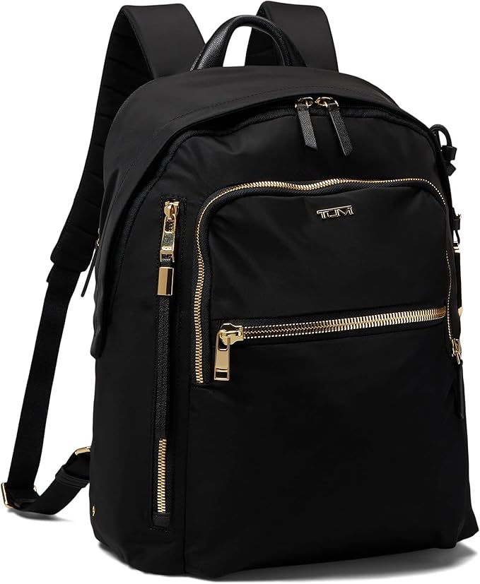 TUMI Women's Halsey Backpack, Black/Gold, One Size