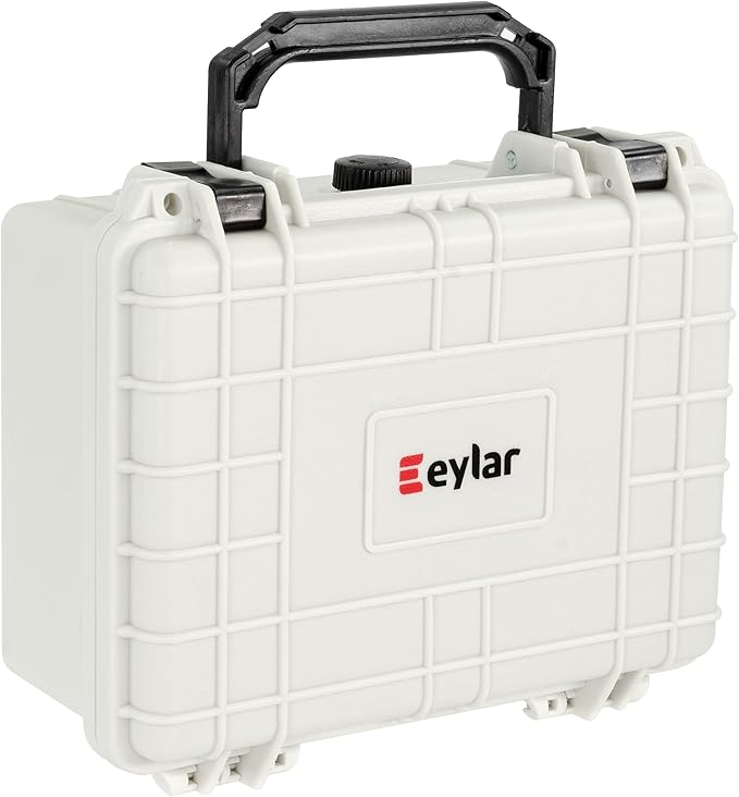 Eylar Protective Camera Hard Case Water & Shock Proof w/Foam, TSA Standards 9.12 inch 7.56 inch 4.37 inch (White)