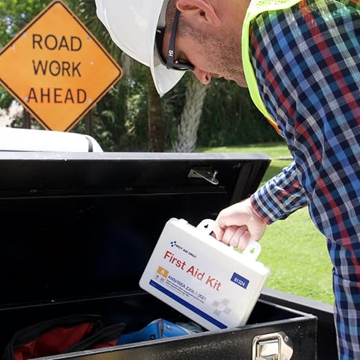 First Aid Only 91324 ANSI A 2021 and OSHA Compliant First Aid Kit, 25-Person Emergency First Aid Kit for Business, Home, Car, and Worksites, 94 Pieces