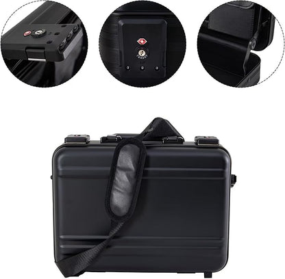 Metal Briefcase with Removable Shoulder Strap 14 Inch Laptop Brief Case Business Case Lawyer Briefcases